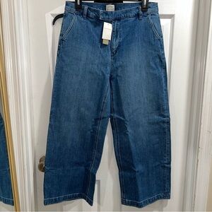 J.Crew Cropped Trouser‎ Wide Leg Jeans Denim Blue Size 30